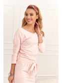 Pale pink tie-waist dress 9729 - Online store - Boutique